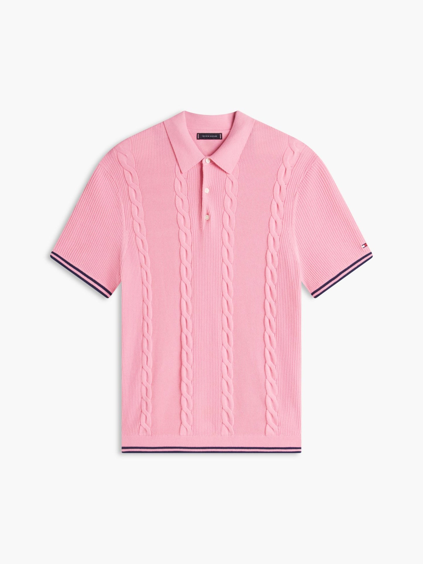 Tommy Hilfiger Short-Sleeve Cable Knit Sweater Polo