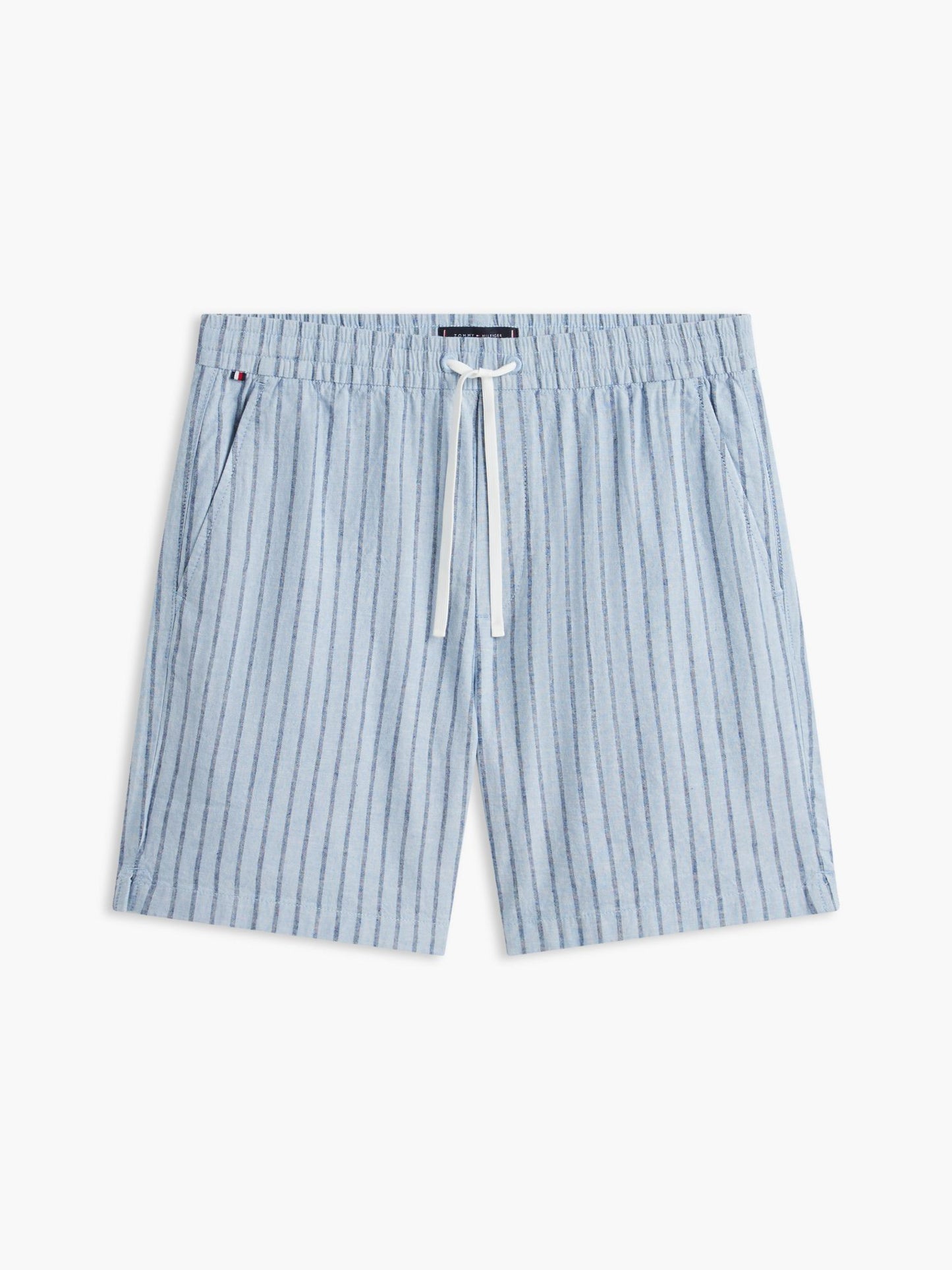 Tommy Hilfiger Striped Cotton-Linen Blend 7" Short