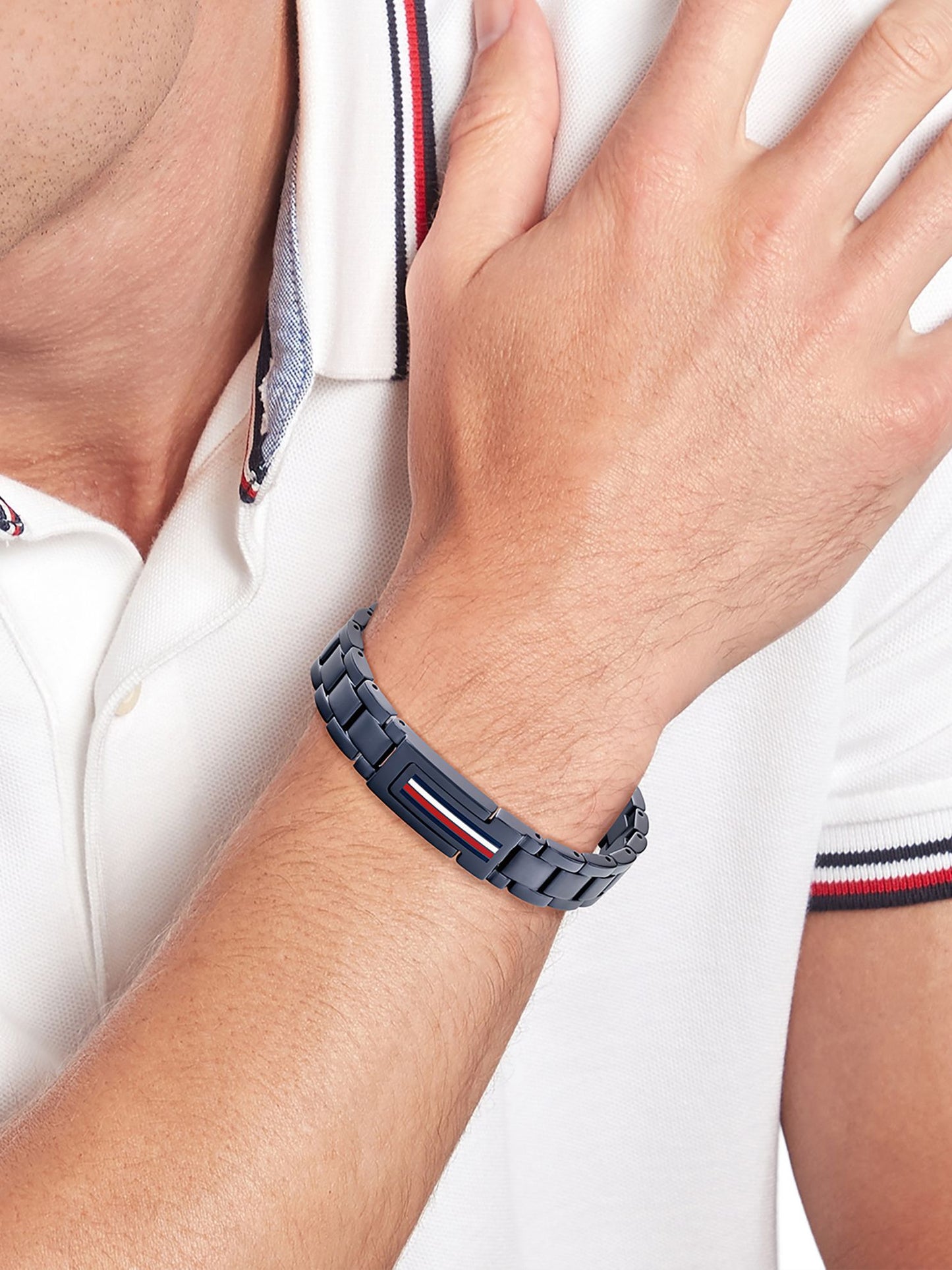 Tommy Hilfiger Flag Stripe Stainless Steel Bracelet