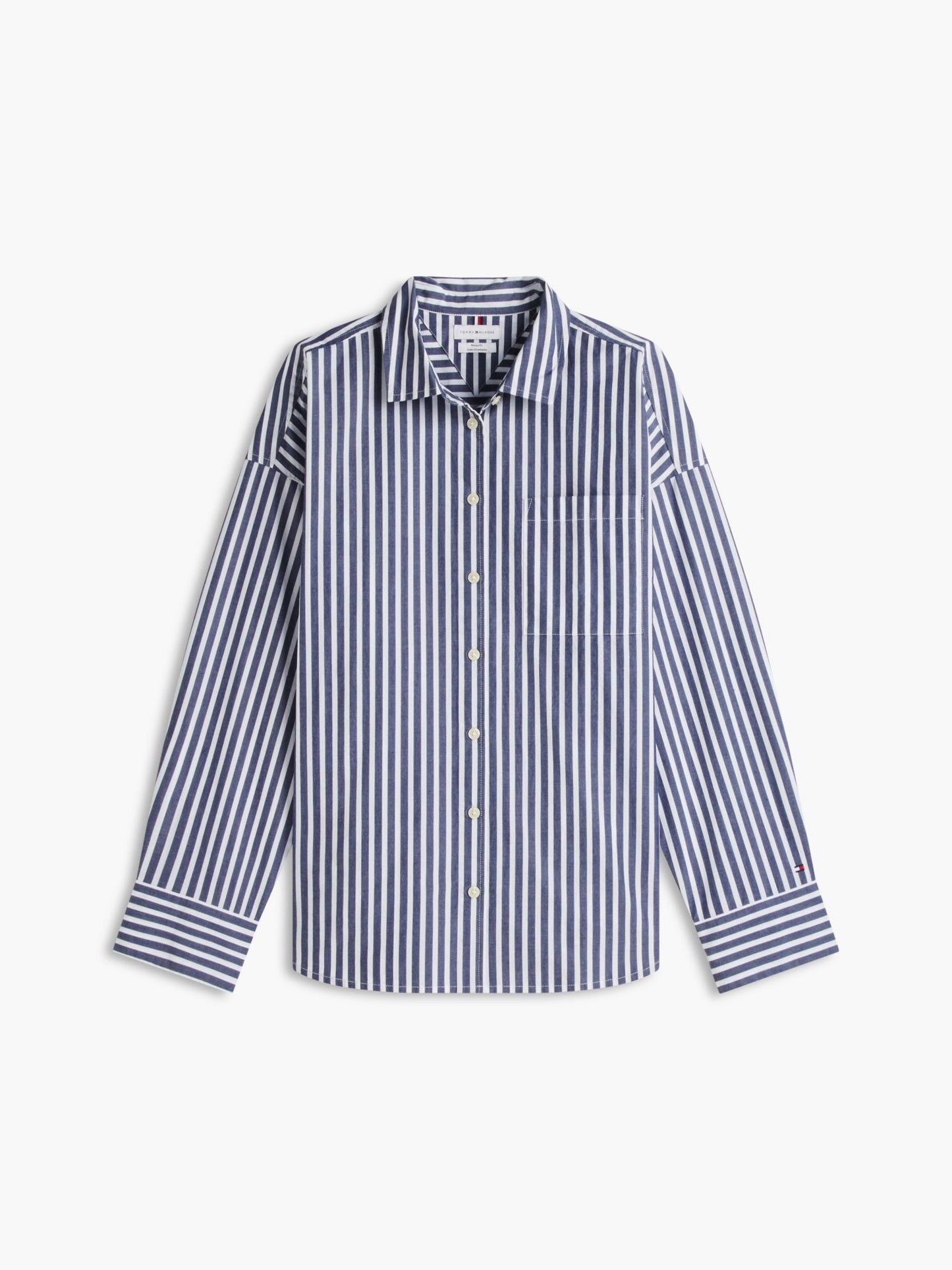 Tommy Hilfiger Oversized Striped Poplin Pocket Shirt