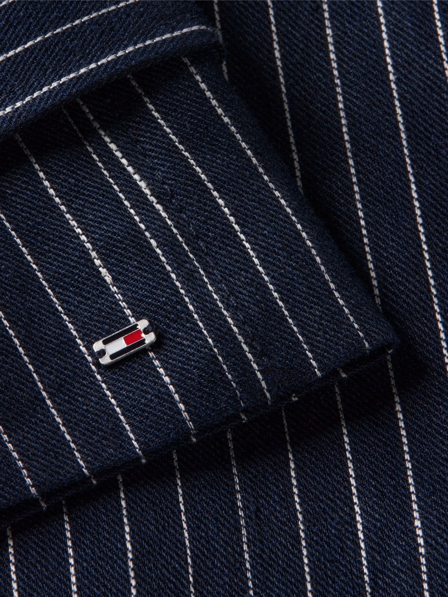 Tommy Hilfiger Striped Double-Breasted Trench Coat