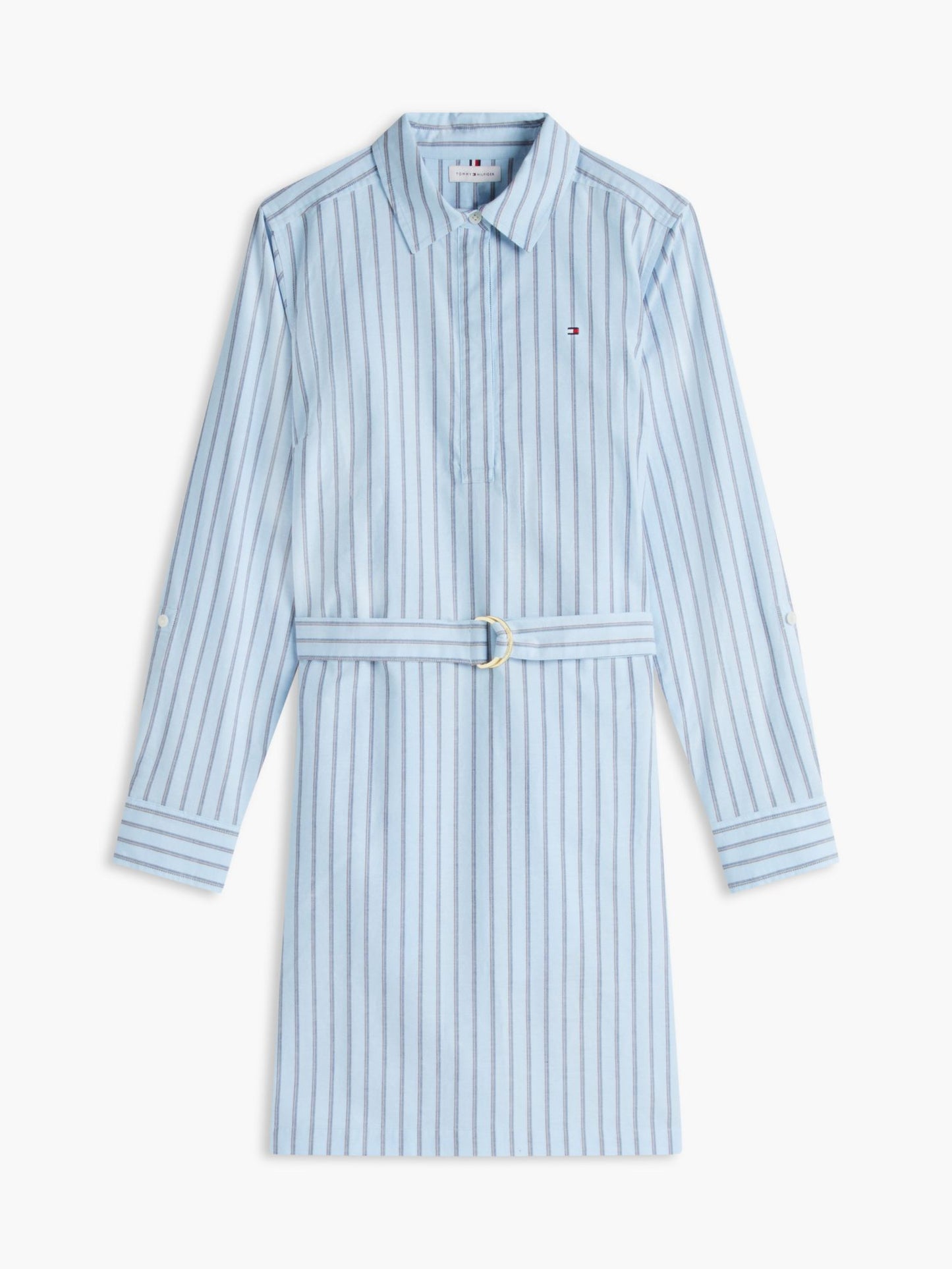 Tommy Hilfiger Belted Striped Oxford Shirtdress