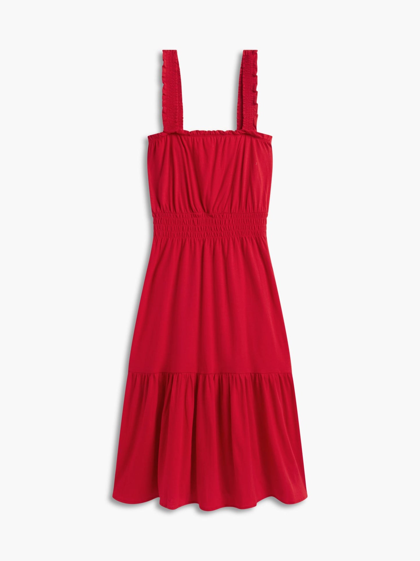 Tommy Hilfiger Ruffle-Trim Shirred Jersey Midi Dress