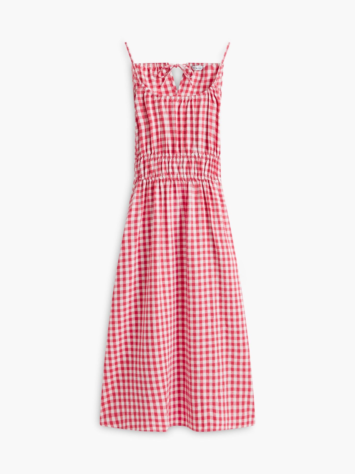 Tommy Hilfiger Gingham Shirred Linen-Blend Midi Dress