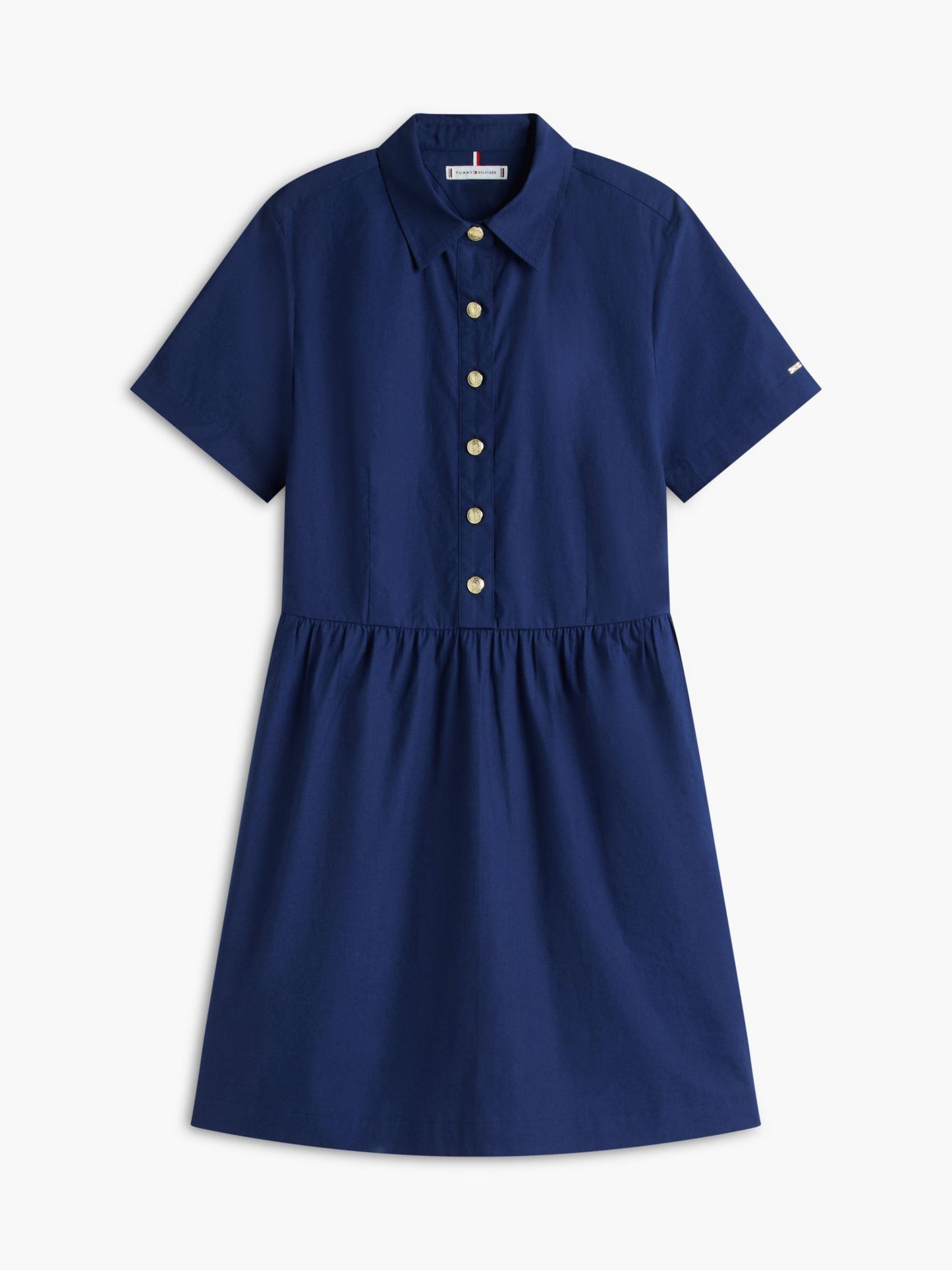 Tommy Hilfiger Short-Sleeve Gold-Button Dress