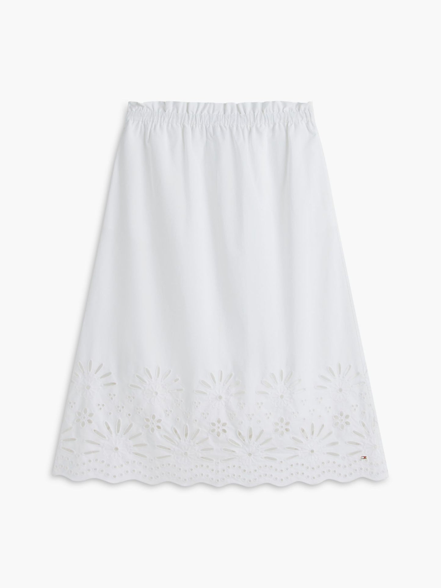 Tommy Hilfiger Embroidered Eyelet Poplin Midi Skirt