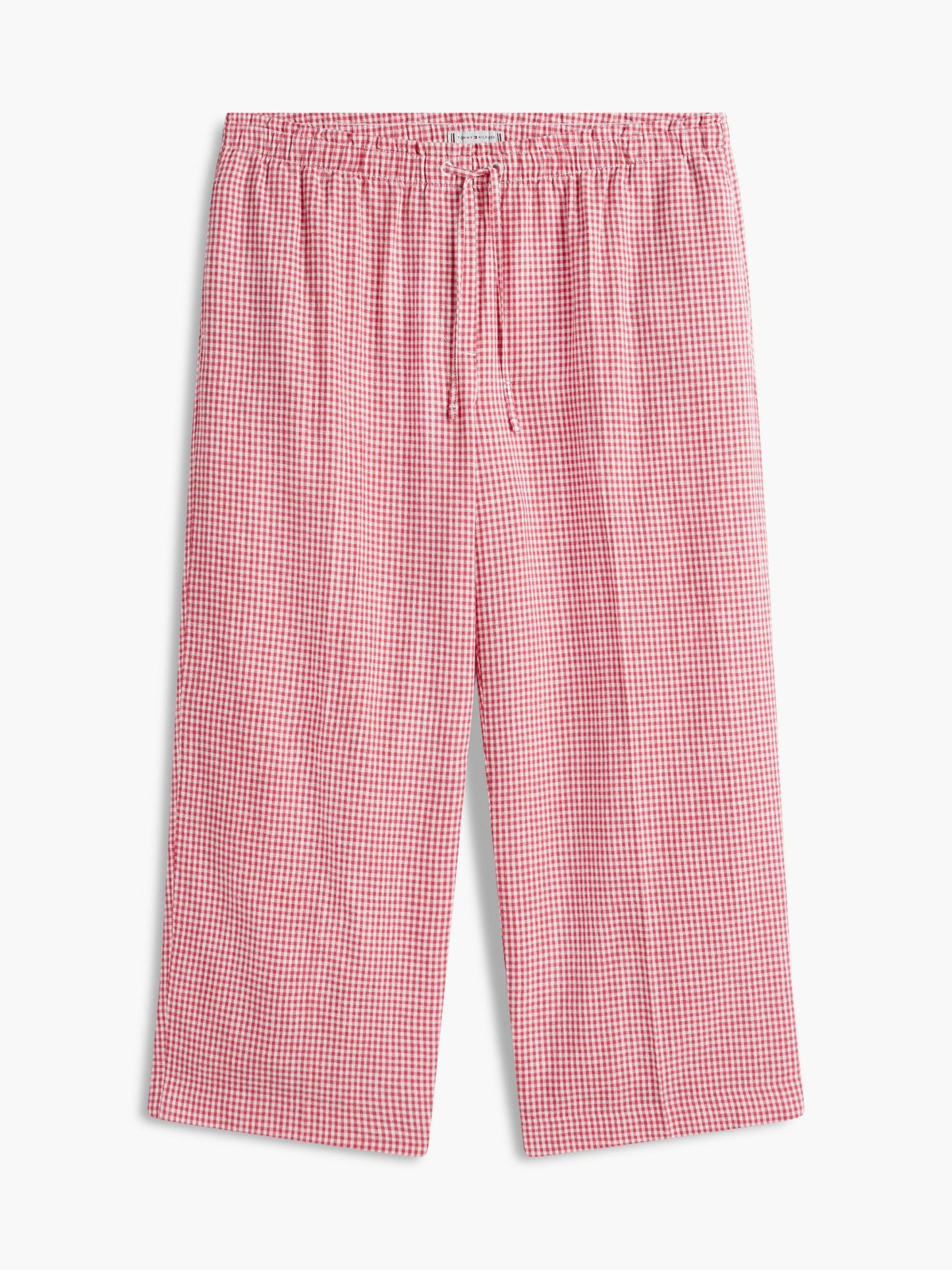 Tommy Hilfiger Gingham Linen-Blend Pull-On Pant
