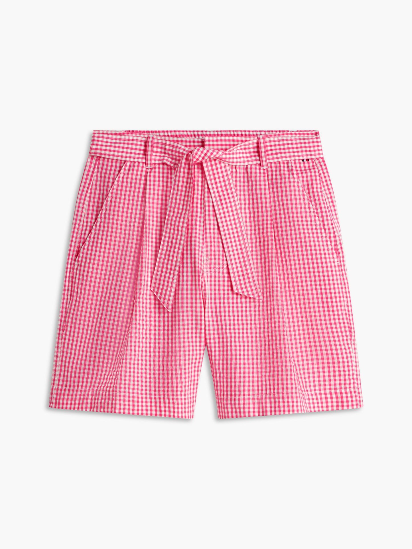 Tommy Hilfiger Belted Gingham Seersucker Short