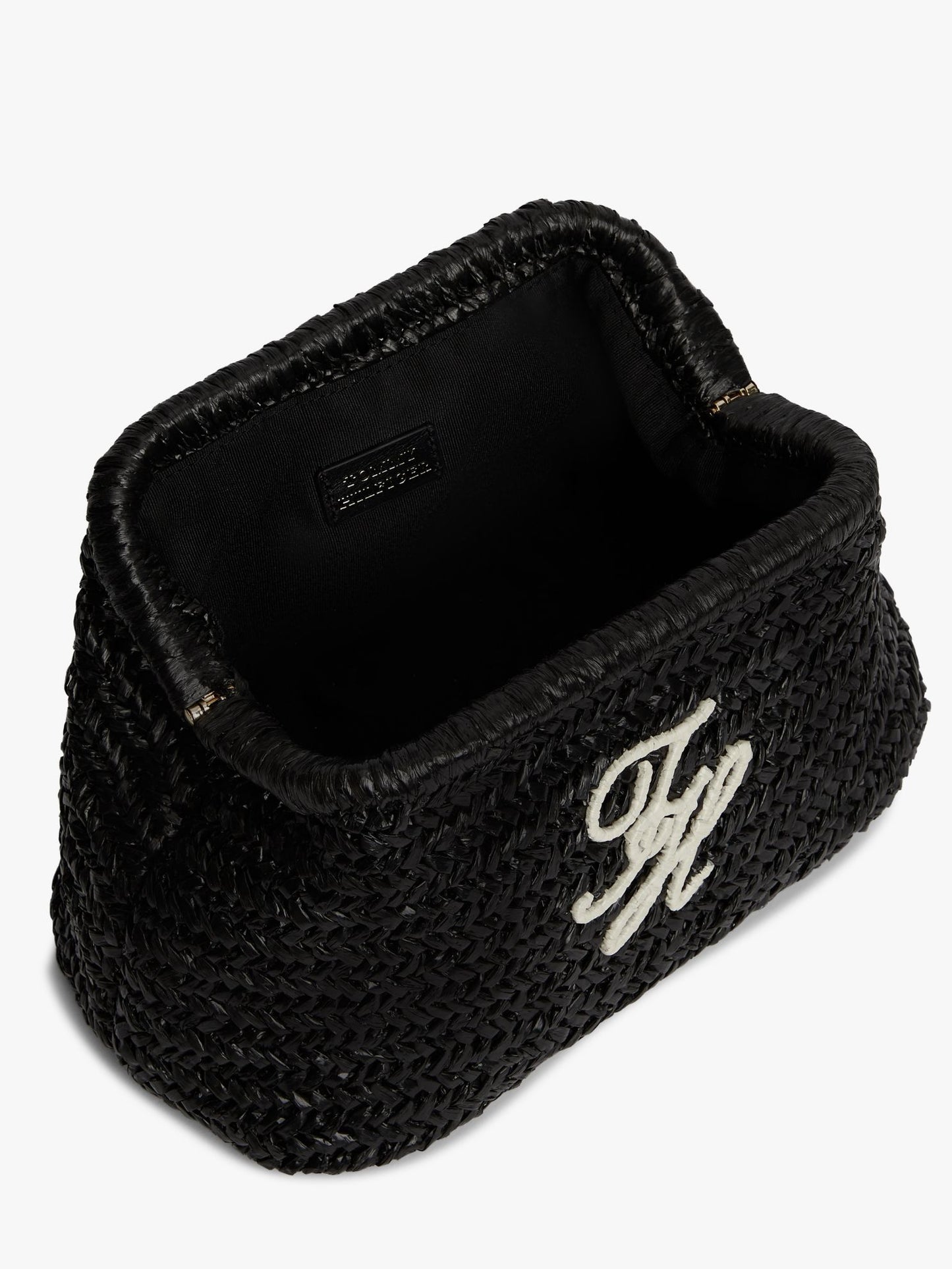 Tommy Hilfiger Script Monogram Raffia Clutch