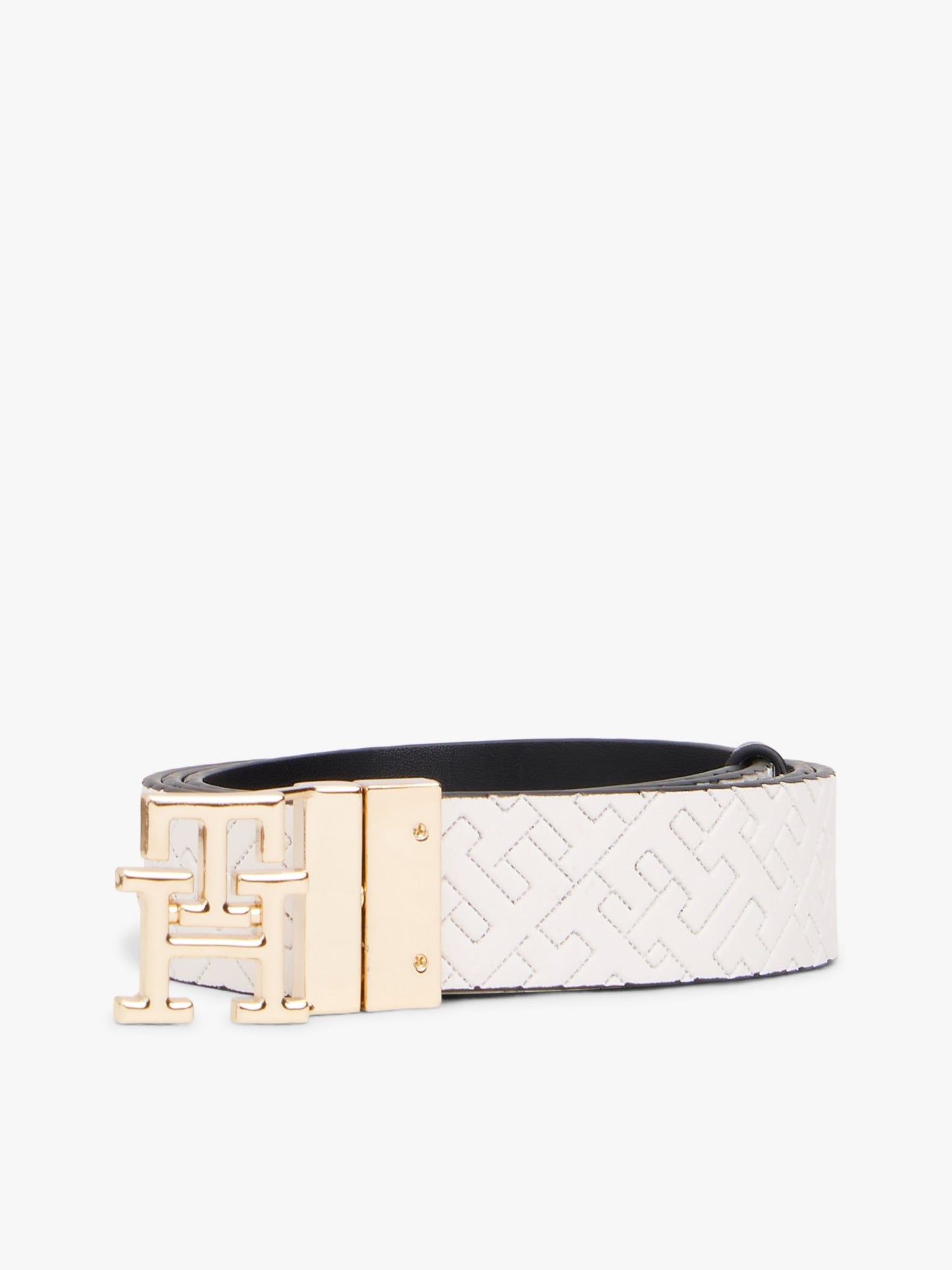 Tommy Hilfiger Monogram Buckle Reversible Leather Belt