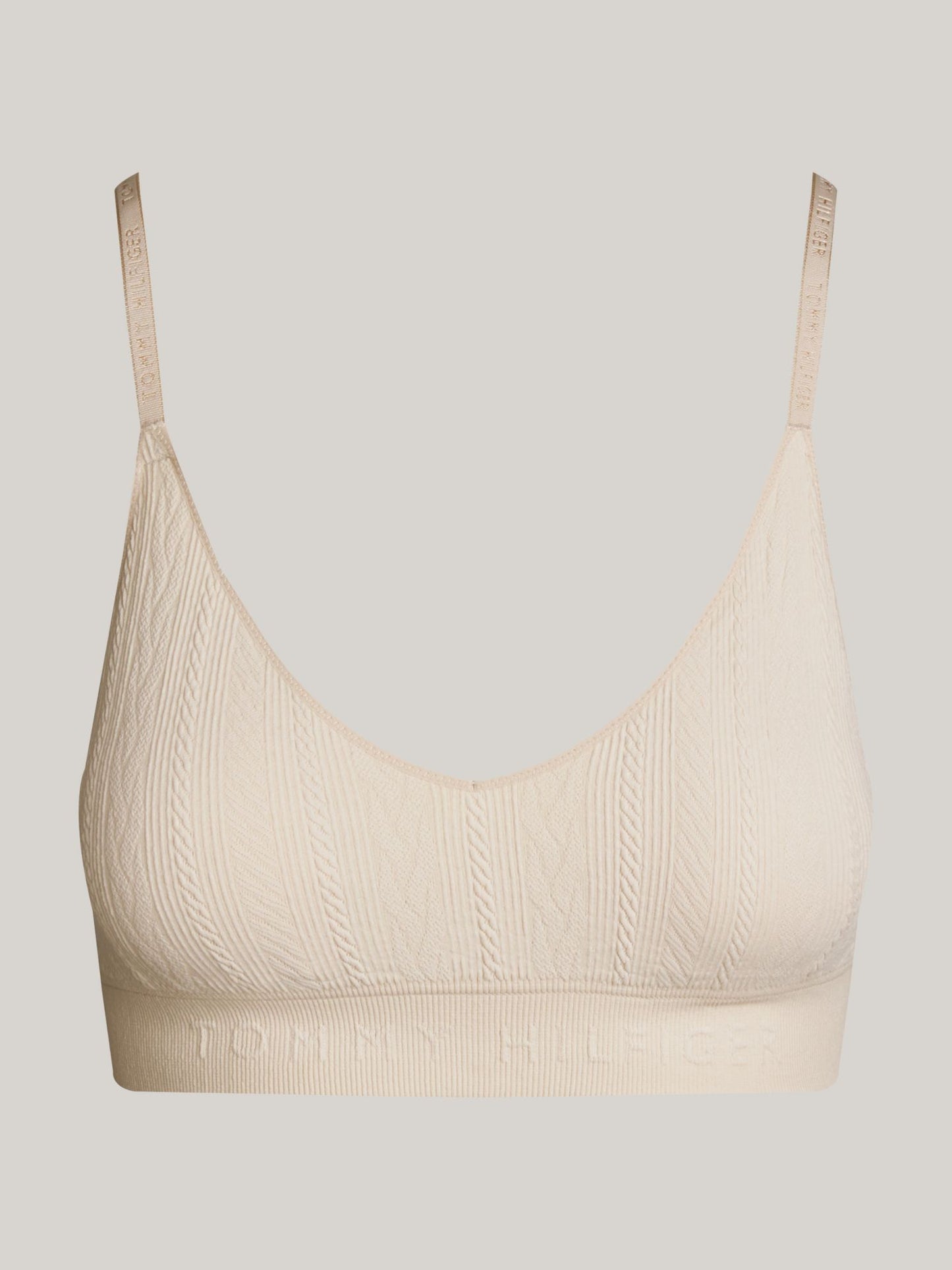 Tommy Hilfiger Logo Knit Unlined Triangle Bra