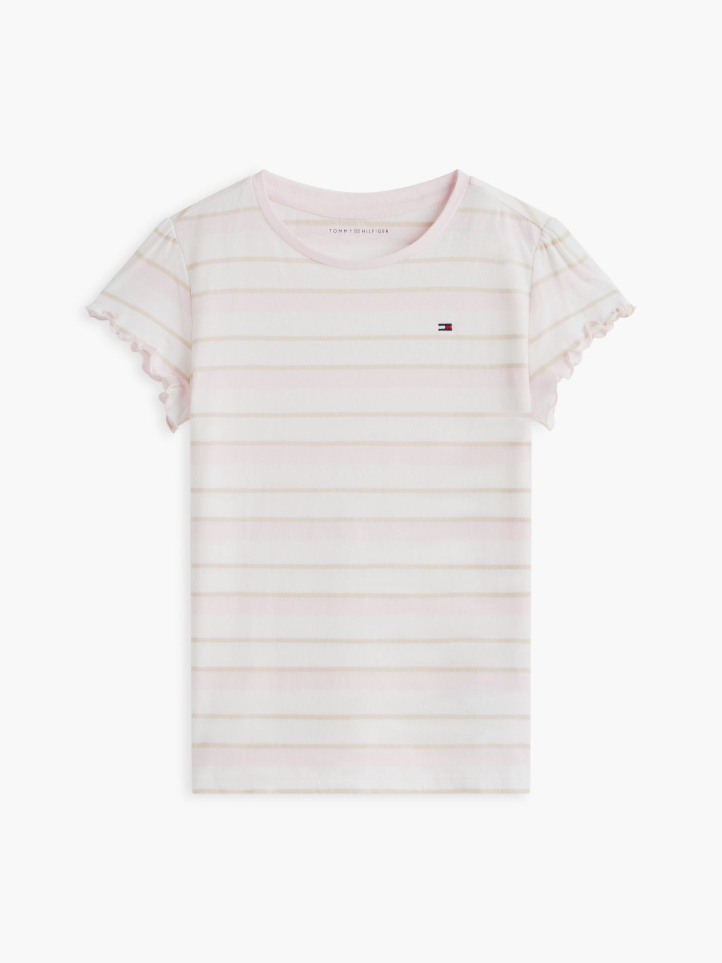 Tommy Hilfiger Kids' Stripe Lettuce-Trim Sleeve T-Shirt