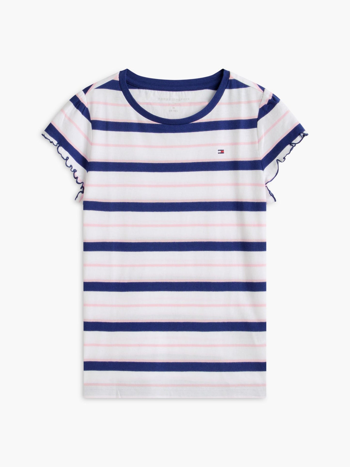 Tommy Hilfiger Kids' Stripe Lettuce-Trim Sleeve T-Shirt