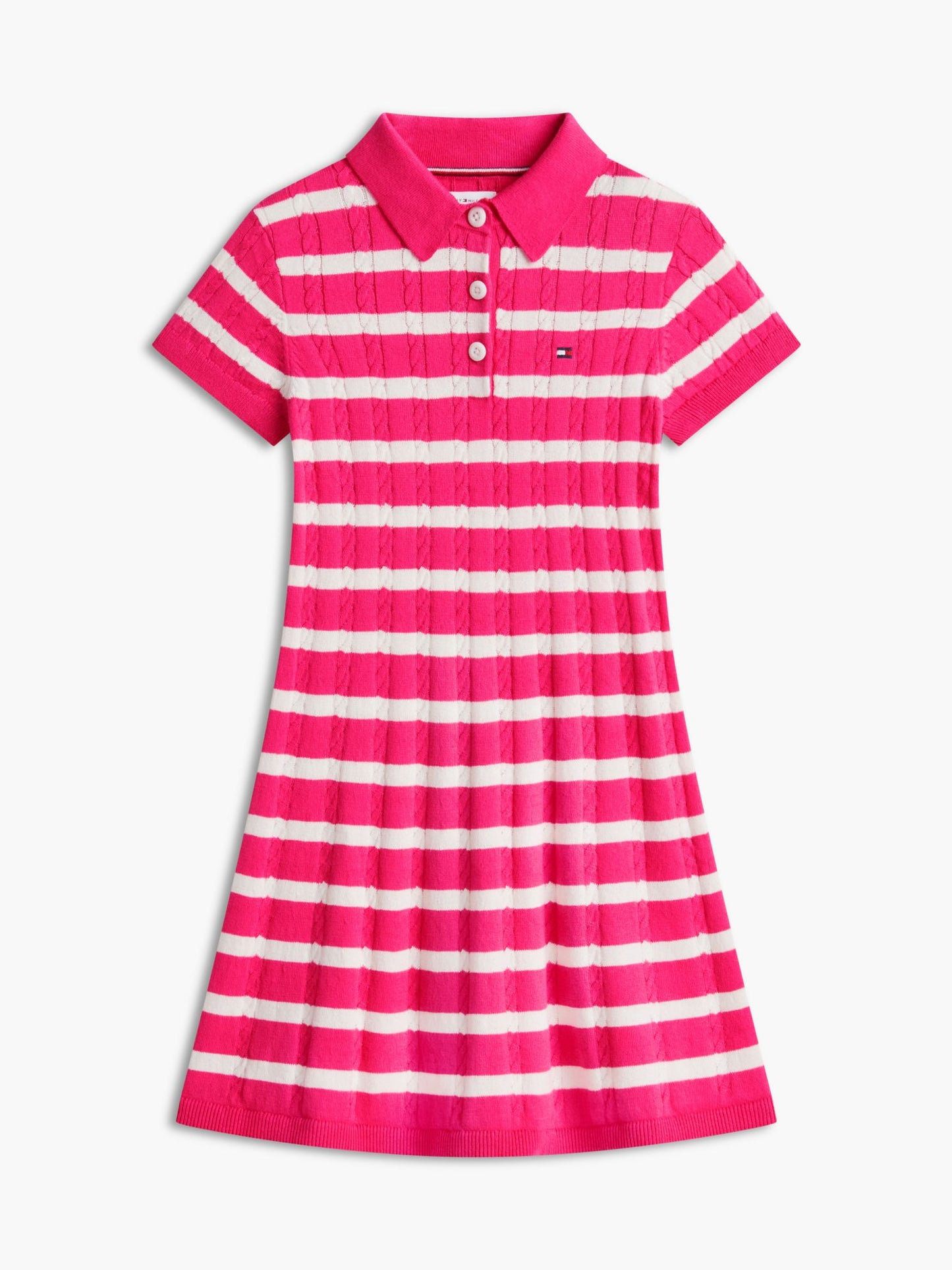 Tommy Hilfiger Kids' Stripe Cable Knit Polo Dress