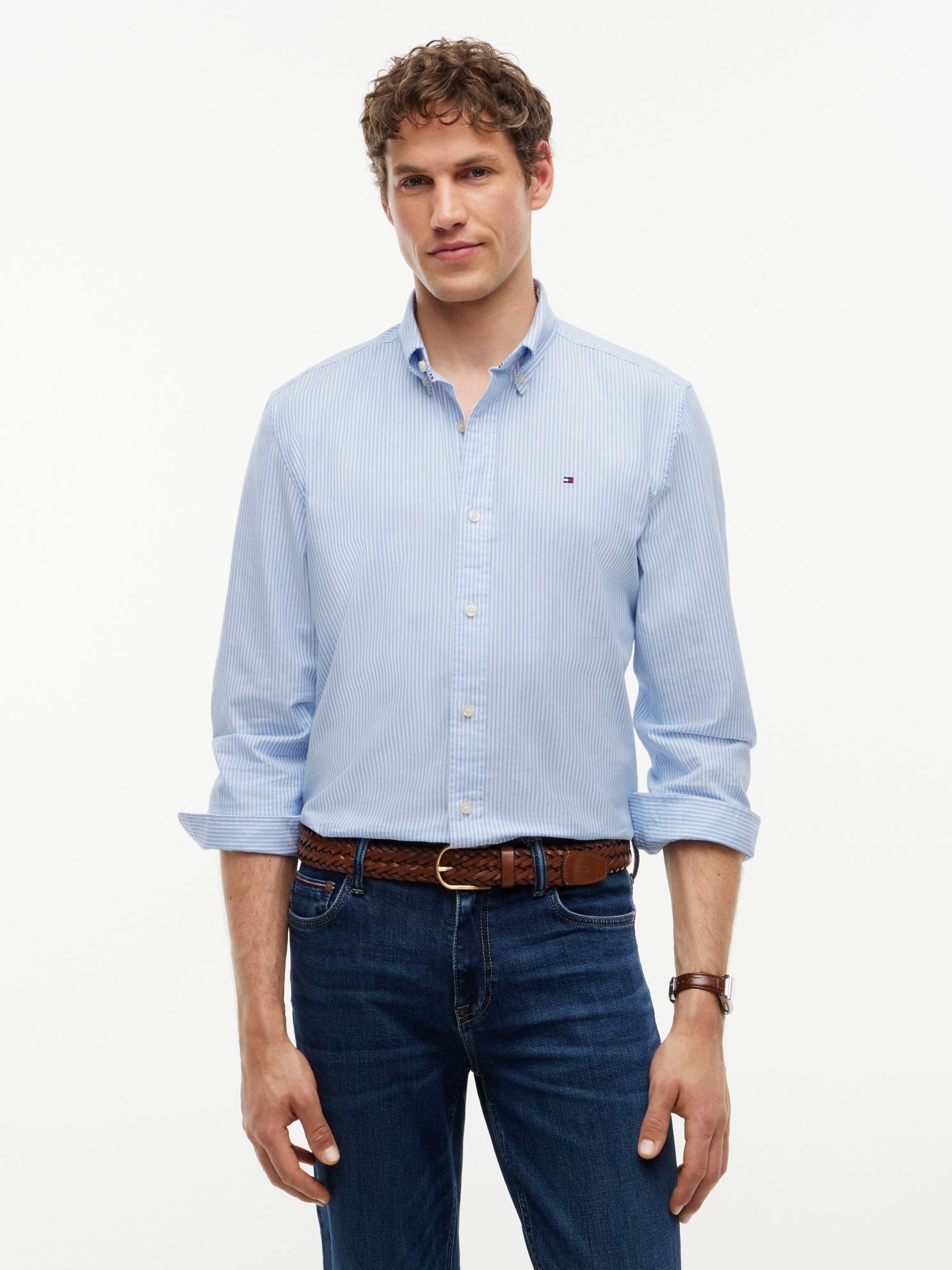 Tommy Hilfiger Regular Fit Stripe Stretch Oxford Shirt