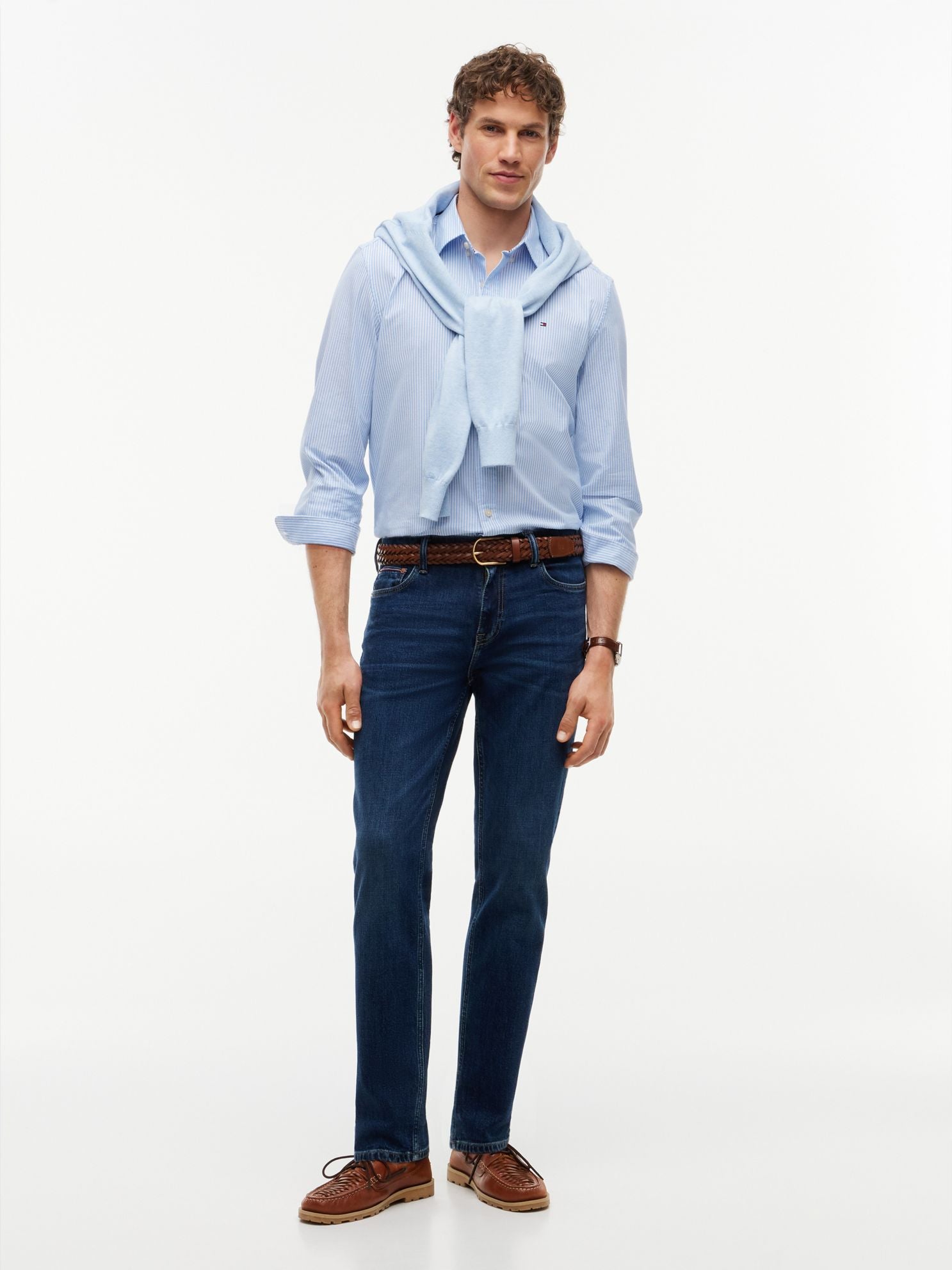 Tommy Hilfiger Regular Fit Stripe Stretch Oxford Shirt