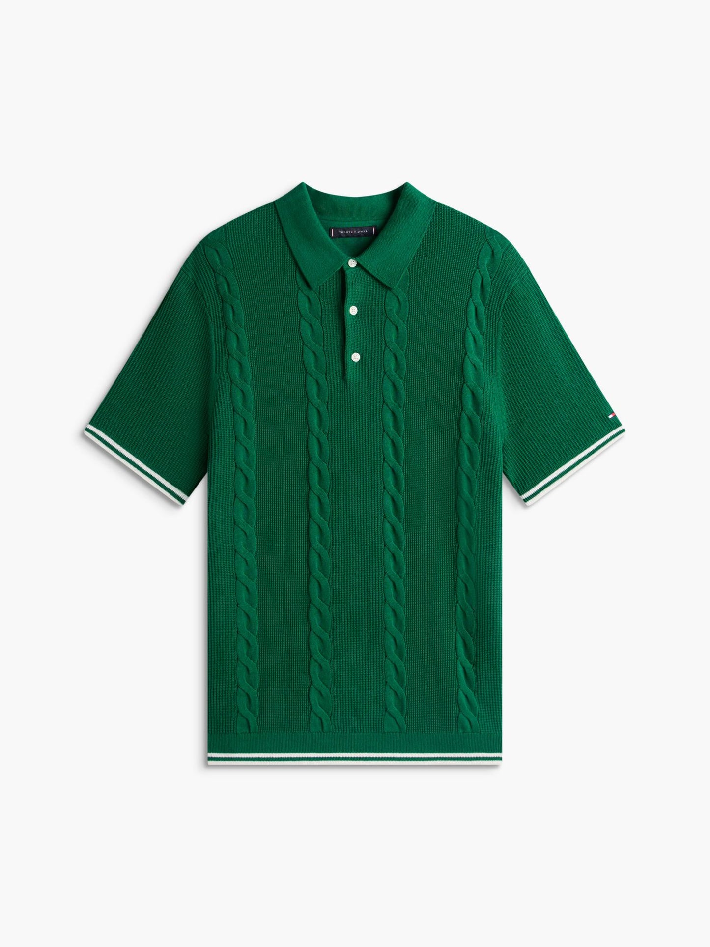 Tommy Hilfiger Short-Sleeve Cable Knit Sweater Polo