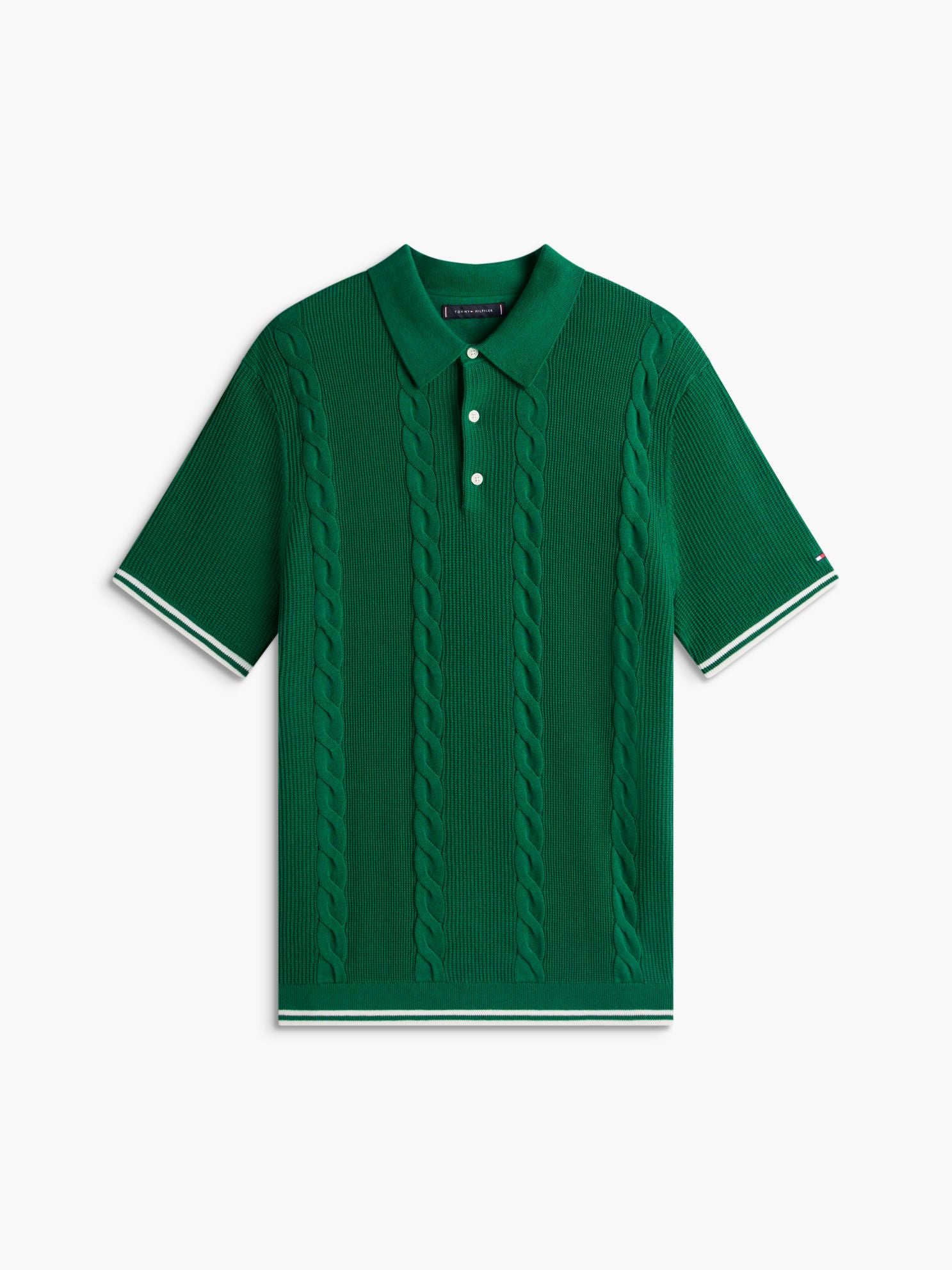 Tommy Hilfiger Short-Sleeve Cable Knit Sweater Polo