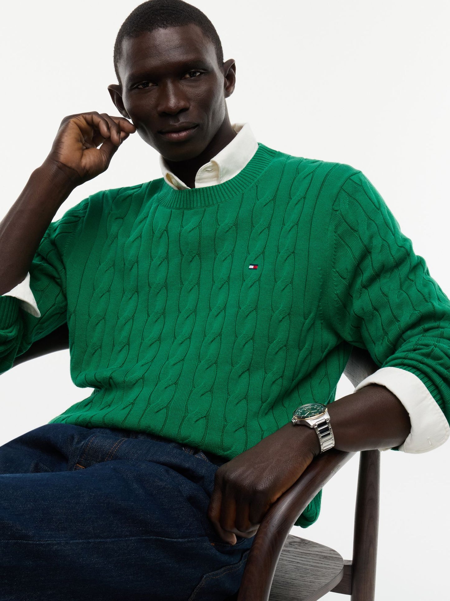 Tommy Hilfiger Cable Knit Crewneck Sweater