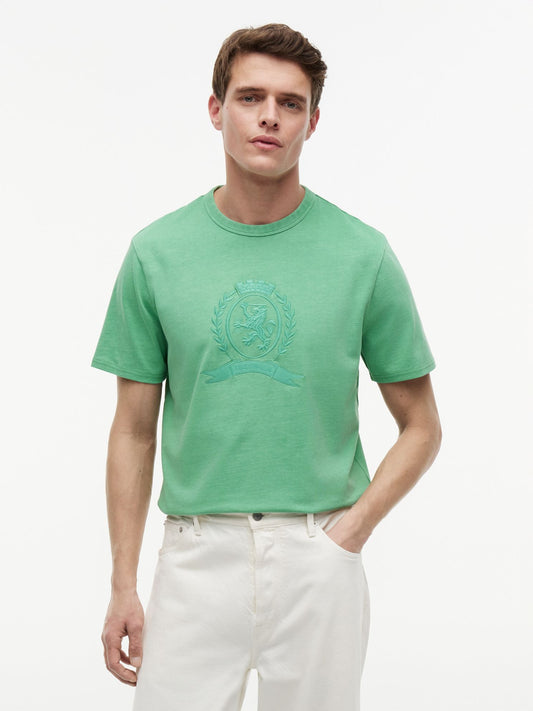 Tommy Hilfiger Laurel Leaf Logo Garment-Dyed T-Shirt