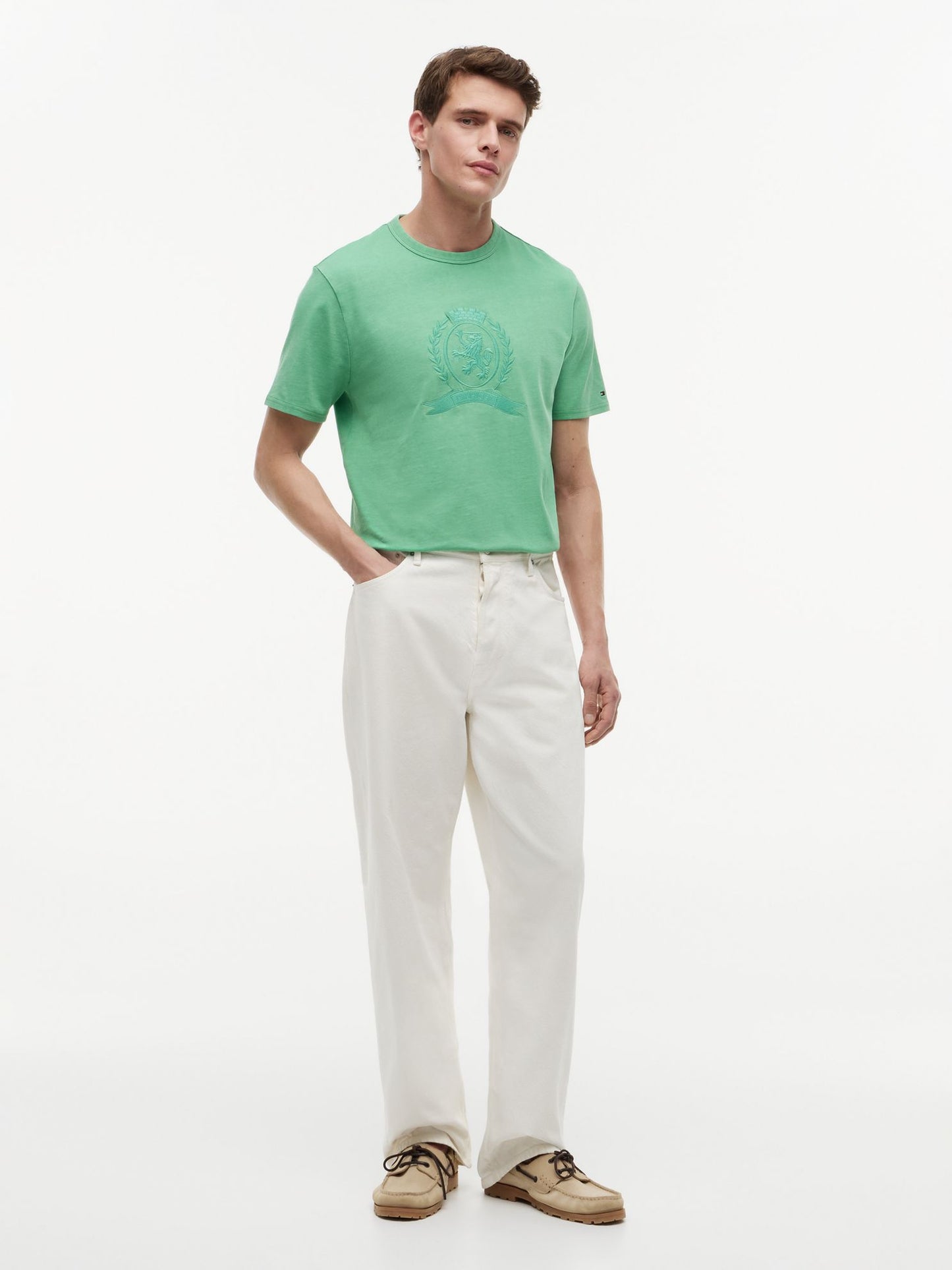 Tommy Hilfiger Laurel Leaf Logo Garment-Dyed T-Shirt