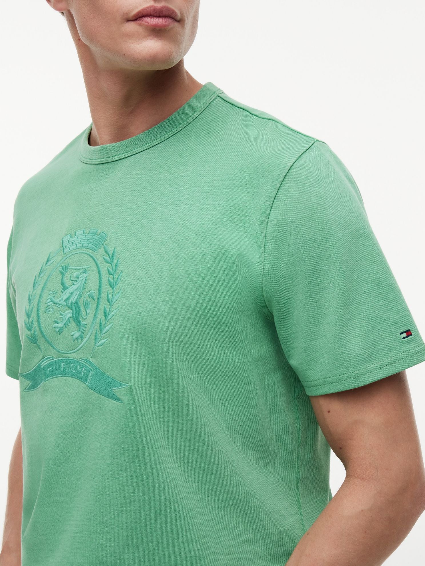 Tommy Hilfiger Laurel Leaf Logo Garment-Dyed T-Shirt