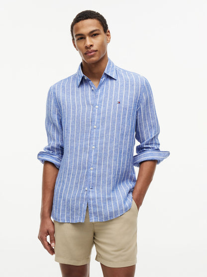 Tommy Hilfiger Regular Fit Striped Linen Shirt