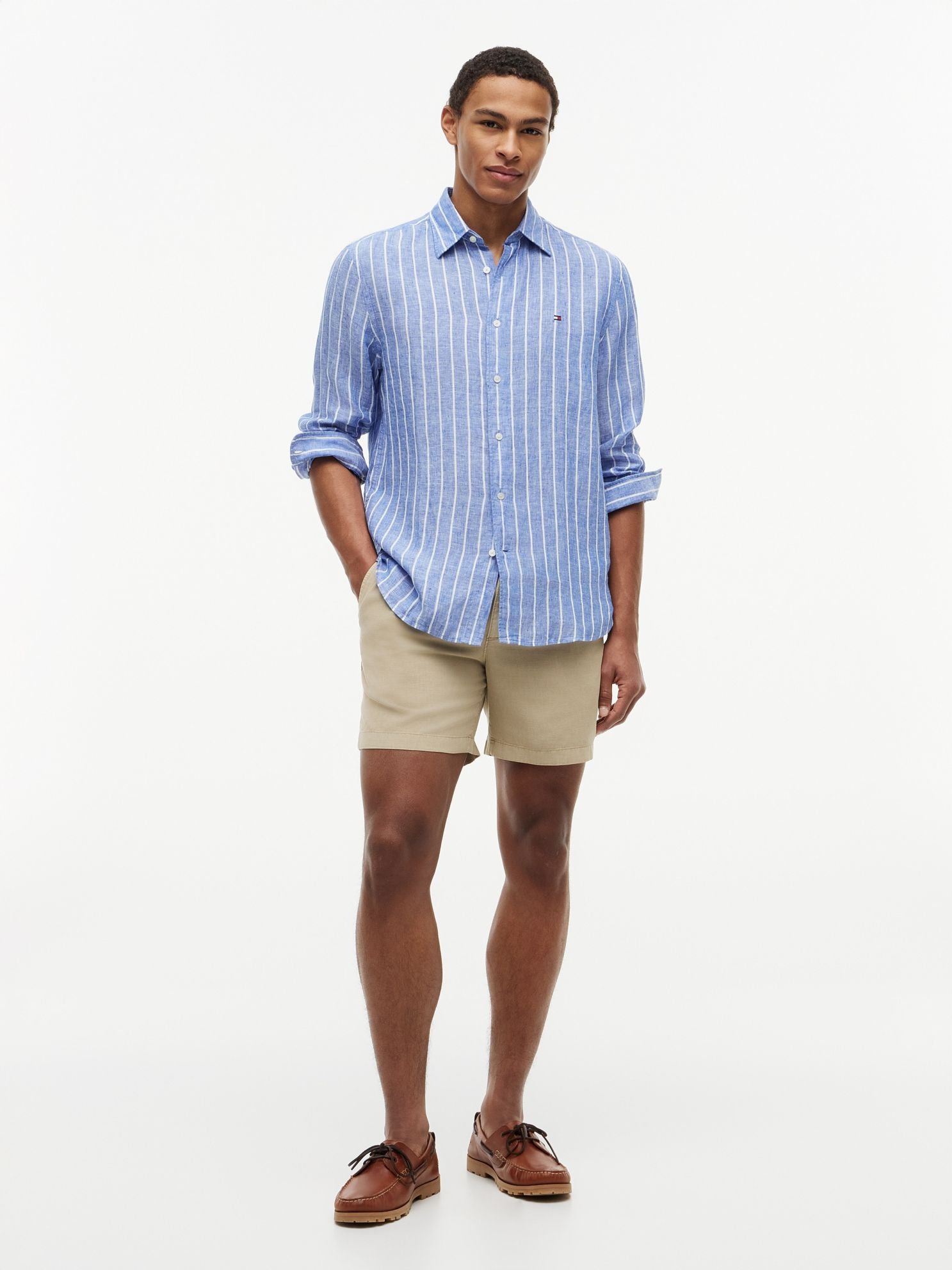 Tommy Hilfiger Regular Fit Striped Linen Shirt