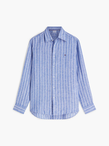 Tommy Hilfiger Regular Fit Striped Linen Shirt