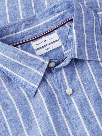 Tommy Hilfiger Regular Fit Striped Linen Shirt