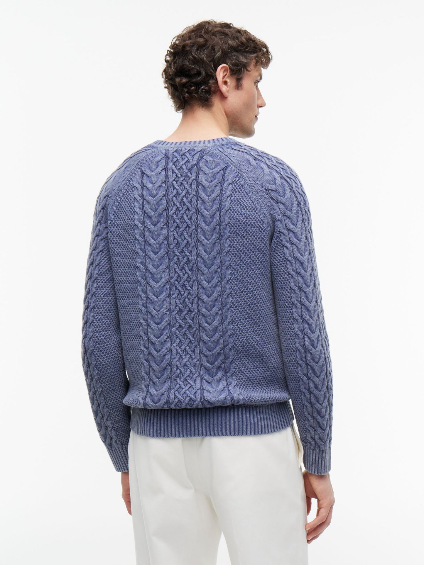 Tommy Hilfiger Indigo Flag Logo Cable Knit Sweater