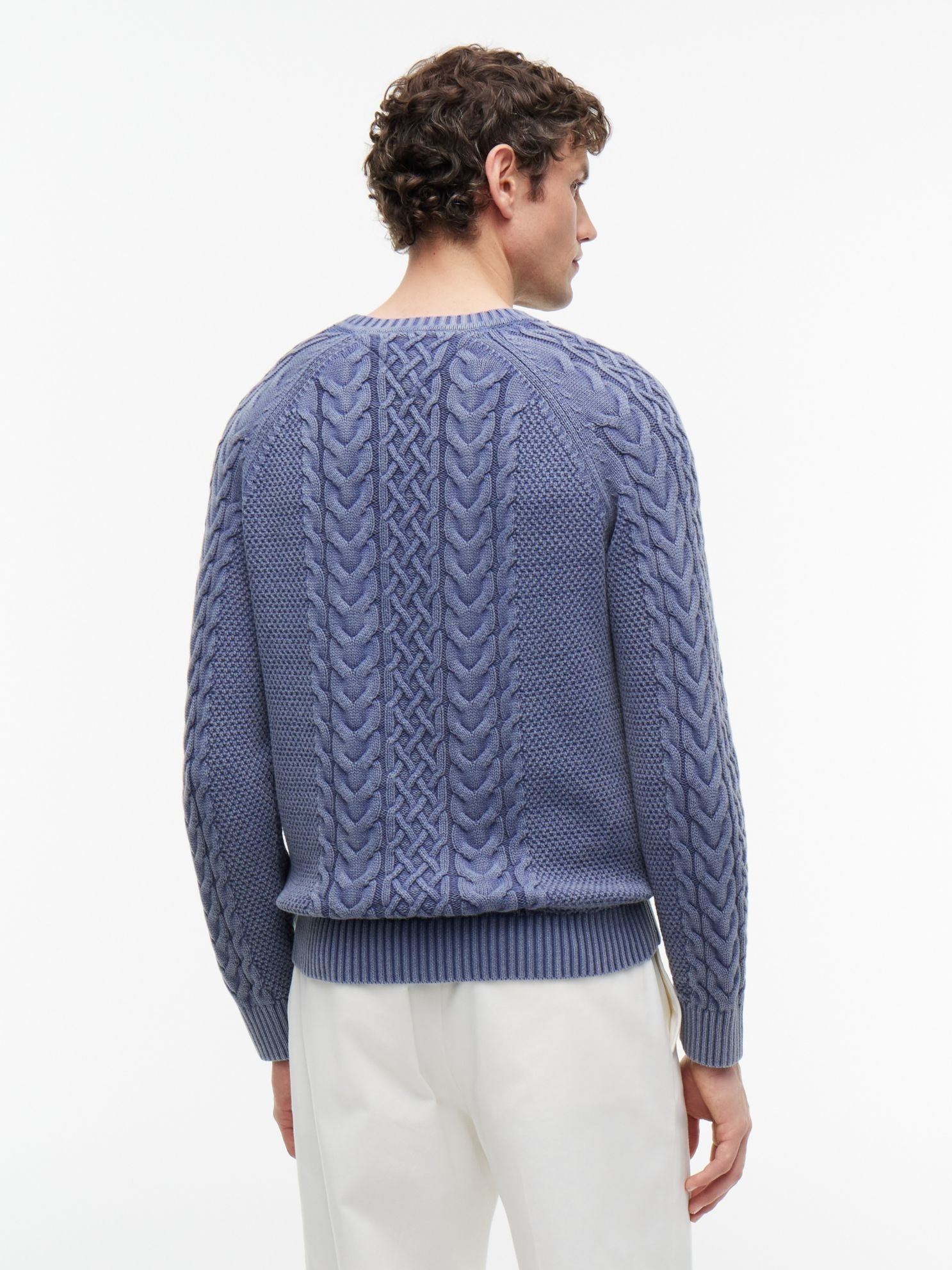 Tommy Hilfiger Indigo Flag Logo Cable Knit Sweater