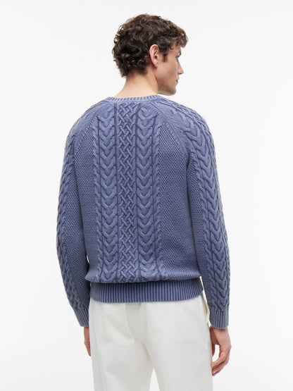 Tommy Hilfiger Indigo Flag Logo Cable Knit Sweater