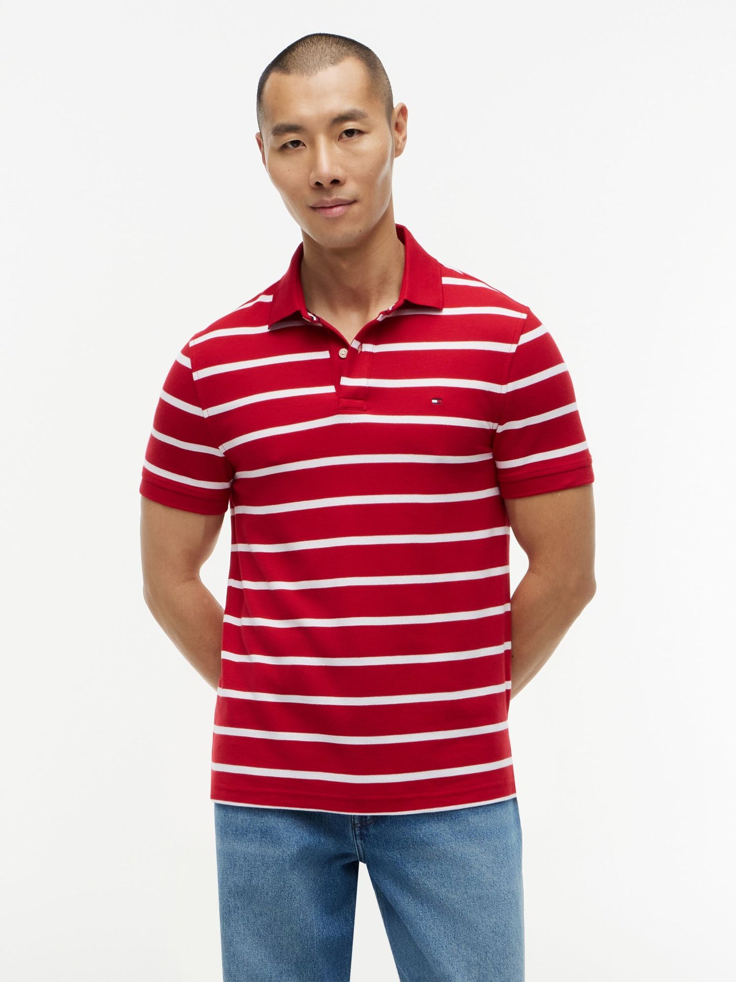 Tommy Hilfiger Regular Fit Striped Wicking Polo