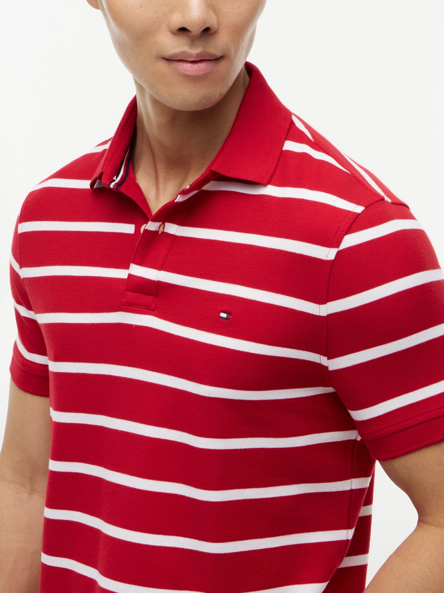 Tommy Hilfiger Regular Fit Striped Wicking Polo