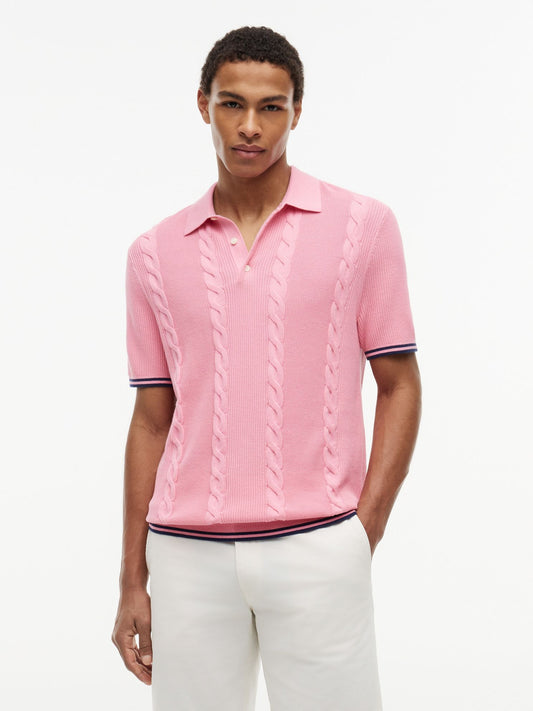 Tommy Hilfiger Short-Sleeve Cable Knit Sweater Polo