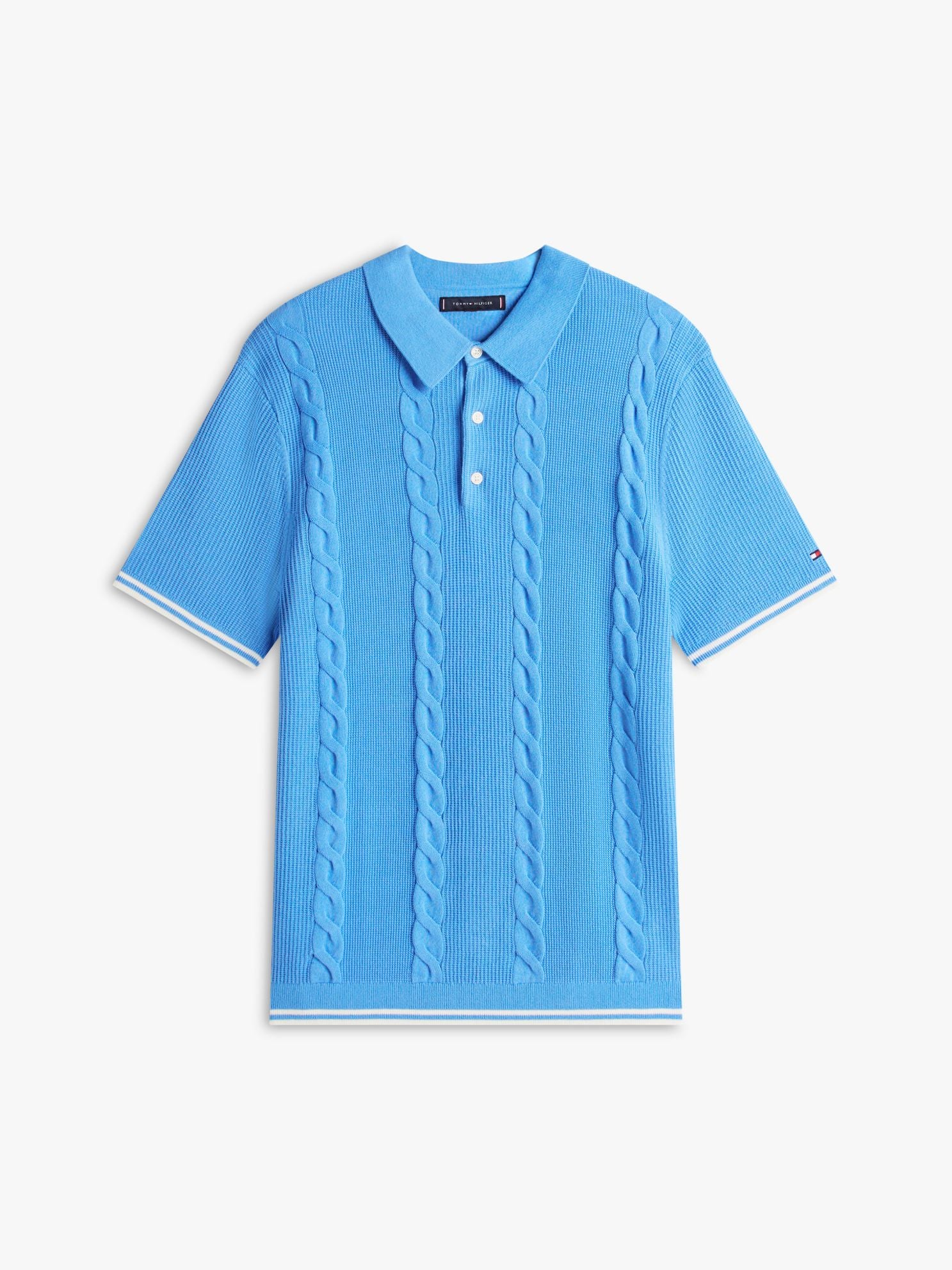 Tommy Hilfiger Short-Sleeve Cable Knit Sweater Polo