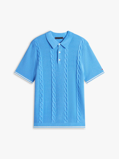 Tommy Hilfiger Short-Sleeve Cable Knit Sweater Polo
