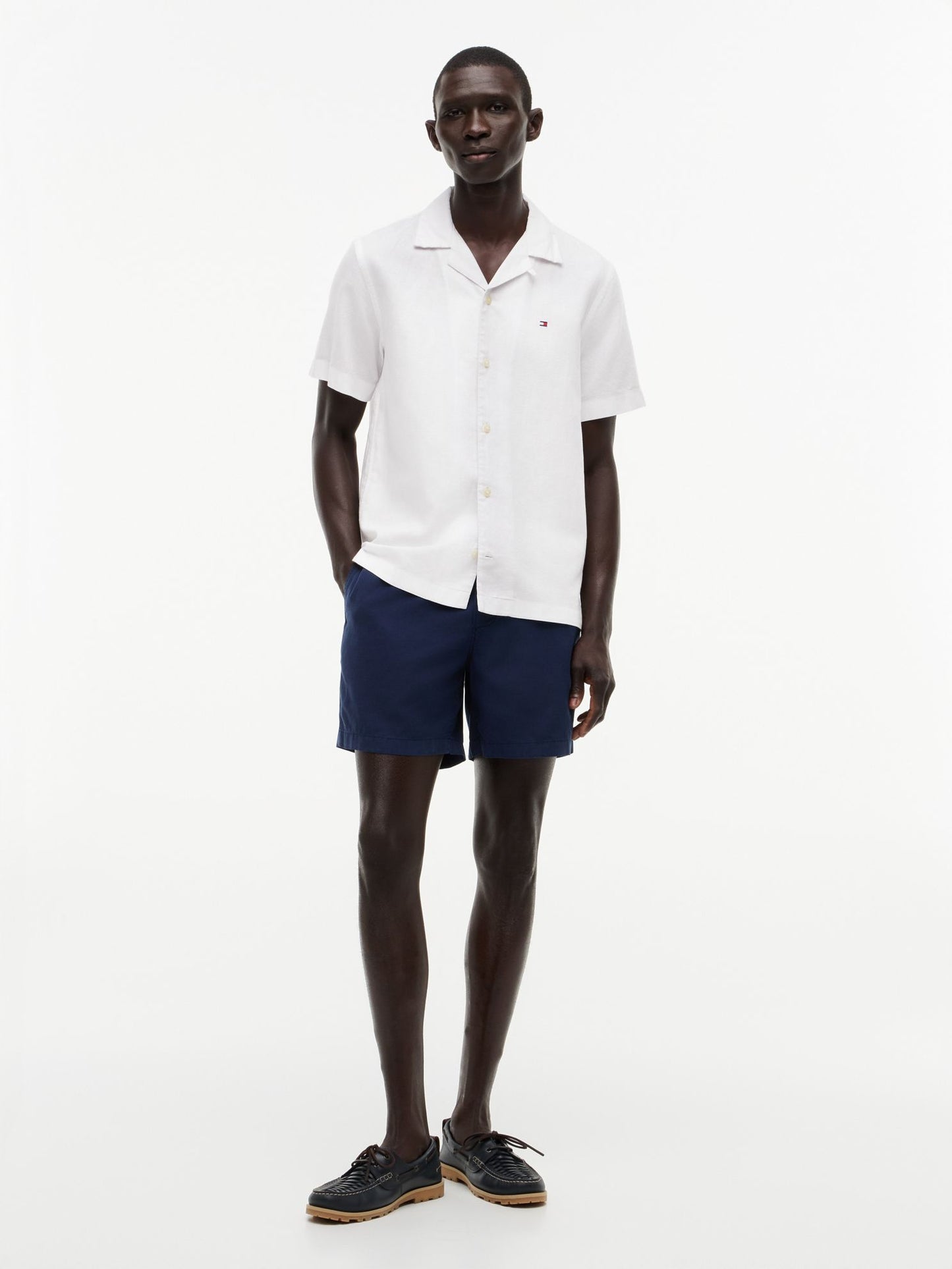 Tommy Hilfiger Regular Fit Cotton-Linen Camp Shirt
