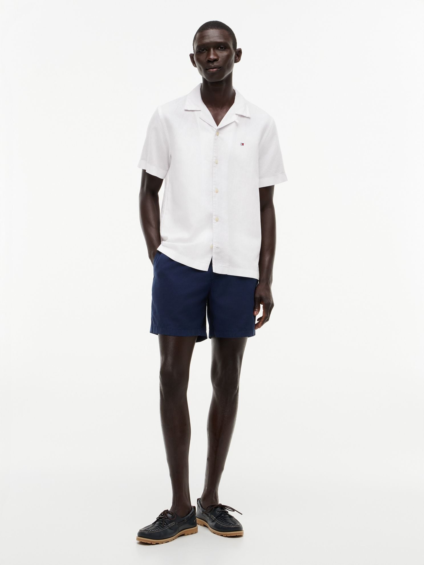 Tommy Hilfiger Regular Fit Cotton-Linen Camp Shirt