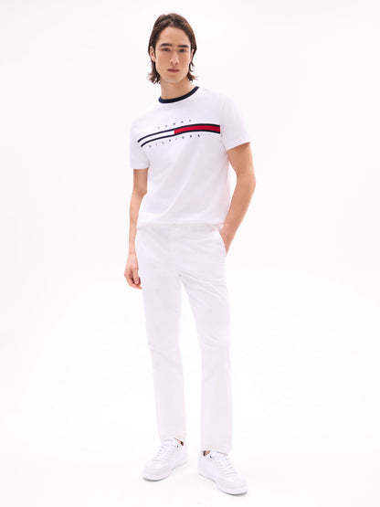 Tommy Hilfiger Embroidered Flag Stripe Logo T-Shirt