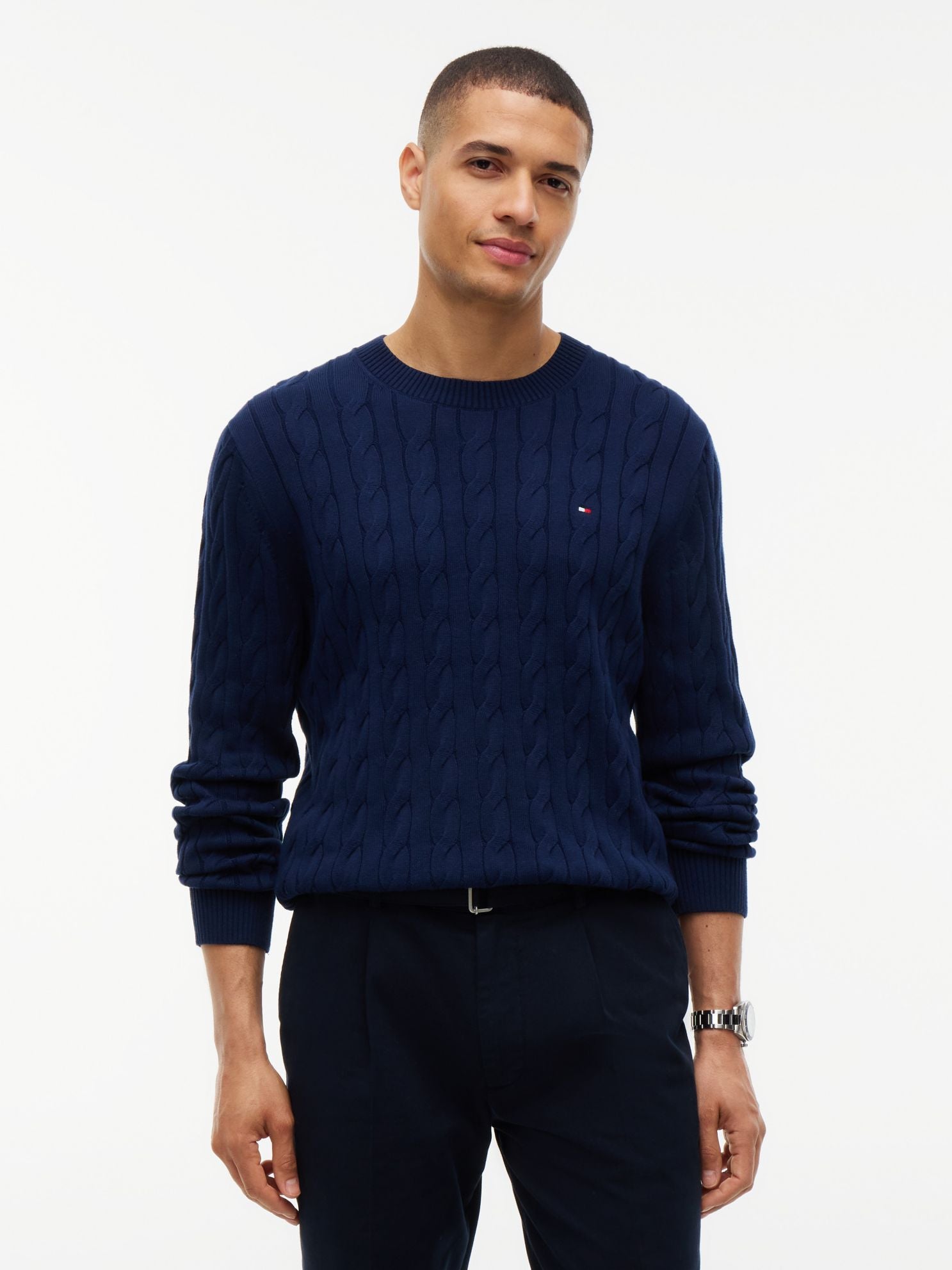 Tommy Hilfiger Cable Knit Crewneck Sweater