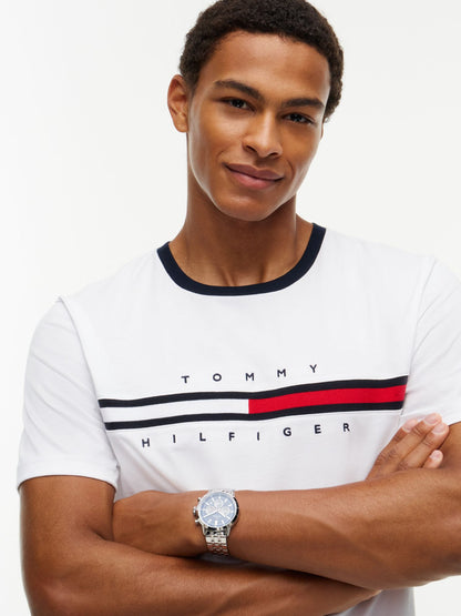 Tommy Hilfiger Embroidered Flag Logo T-Shirt