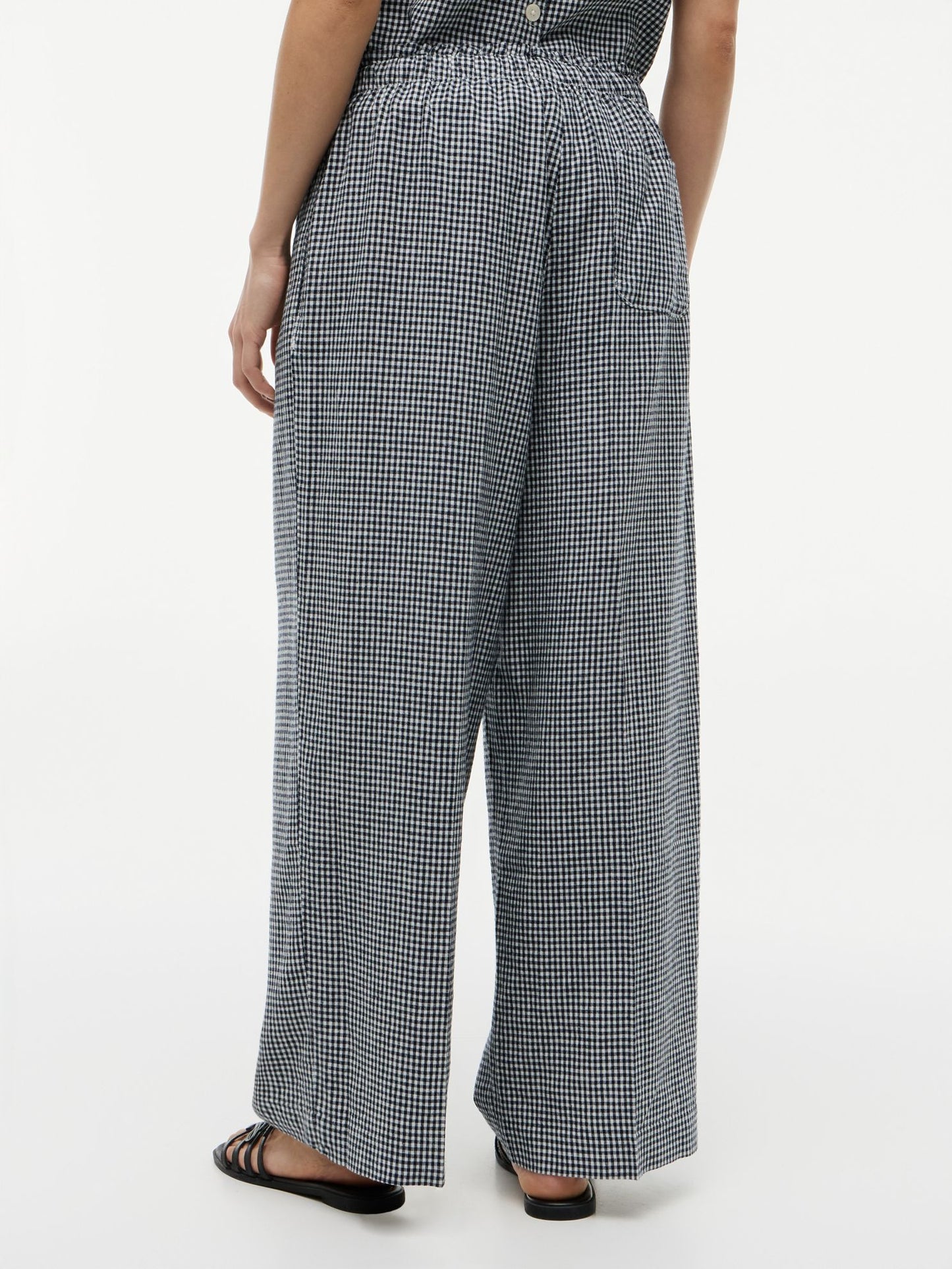 Tommy Hilfiger Gingham Linen-Blend Pull-On Pant