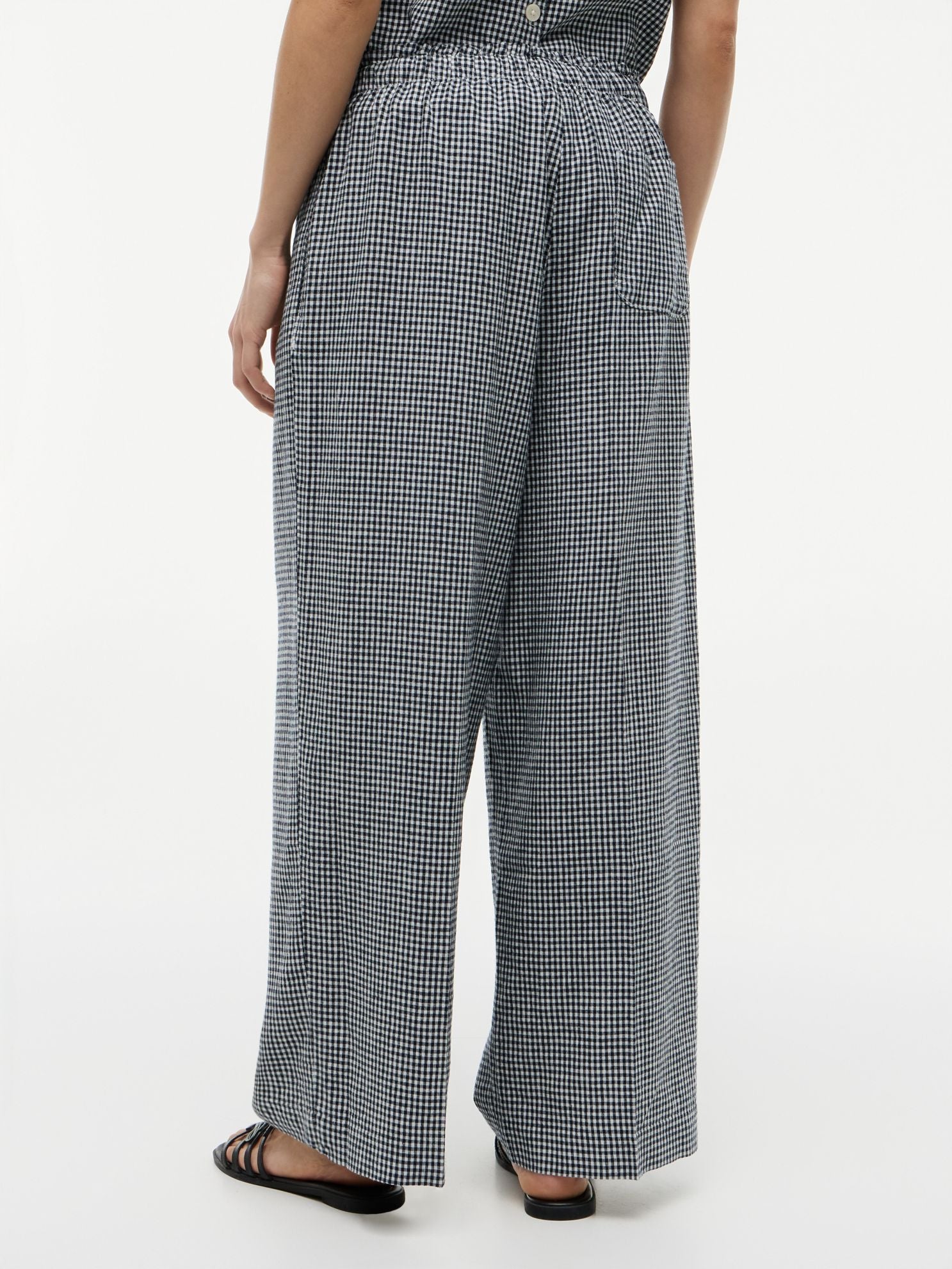 Tommy Hilfiger Gingham Linen-Blend Pull-On Pant