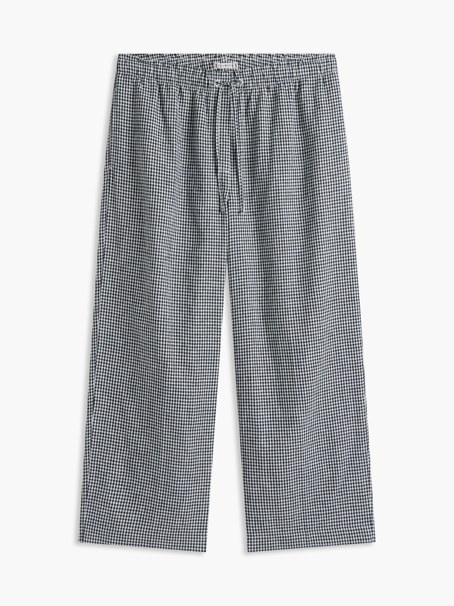 Tommy Hilfiger Gingham Linen-Blend Pull-On Pant