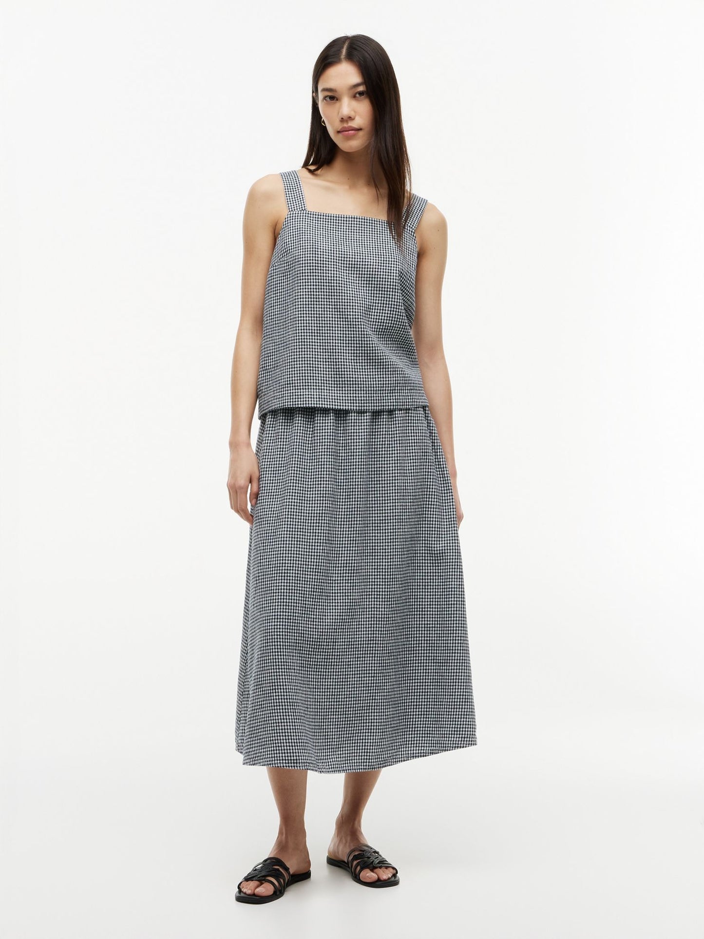 Tommy Hilfiger Gingham Linen-Blend Tank Top