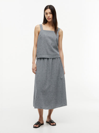 Tommy Hilfiger Gingham Linen-Blend Tank Top