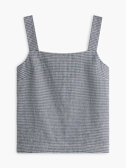 Tommy Hilfiger Gingham Linen-Blend Tank Top