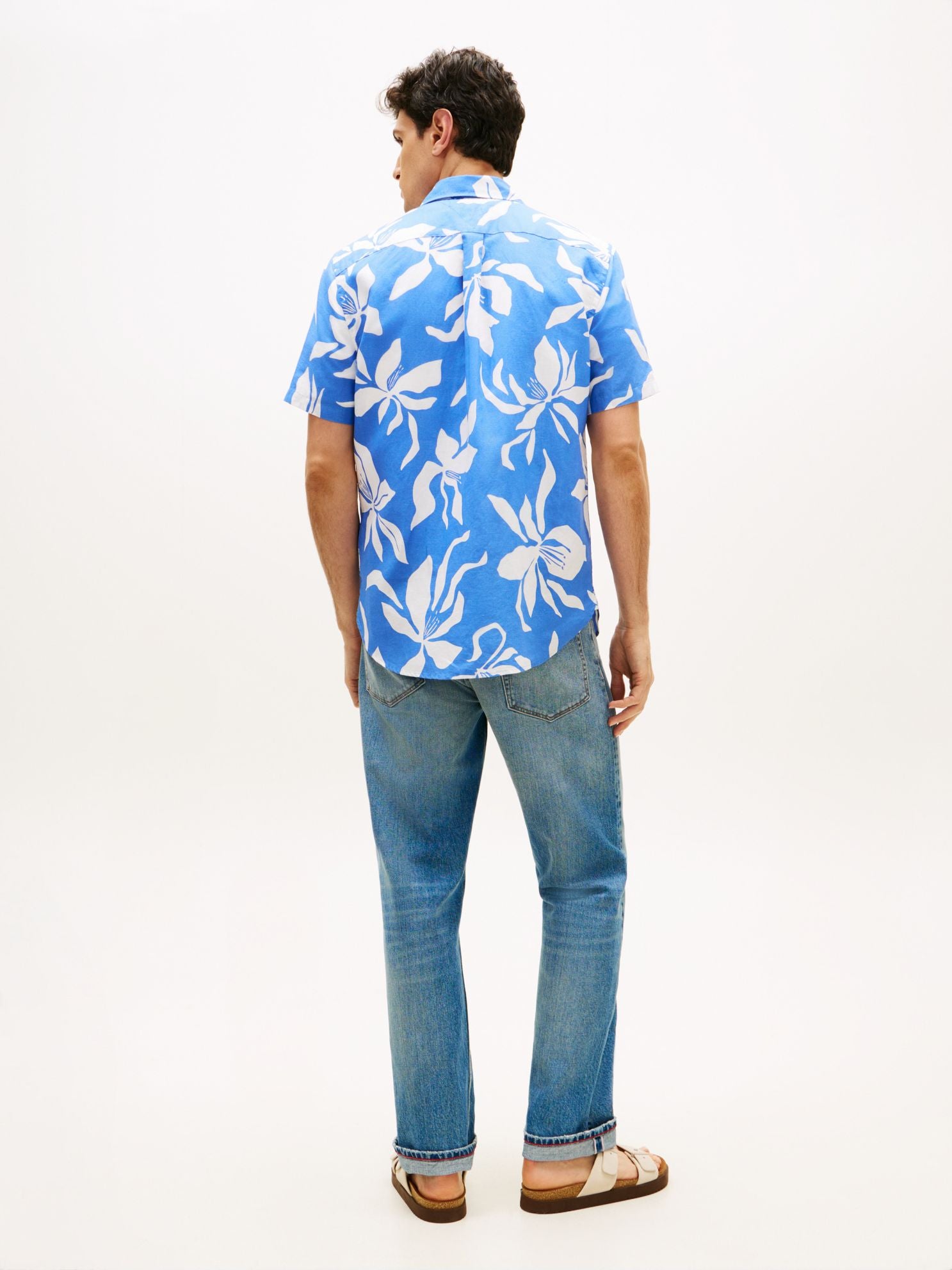 Tommy Hilfiger Tropical Print Cotton-Linen Blend Shirt